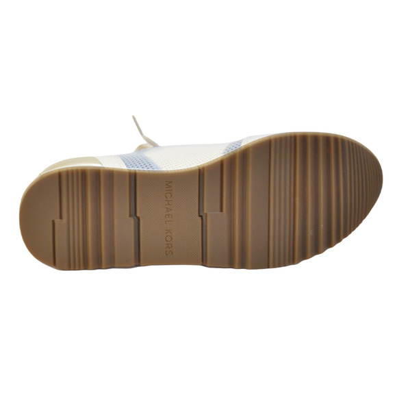 Michael Kors Jenkins Stretch Knit Trainer Sneaker MK Charm Bombe Patch Pale Blue - Picture 7 of 7